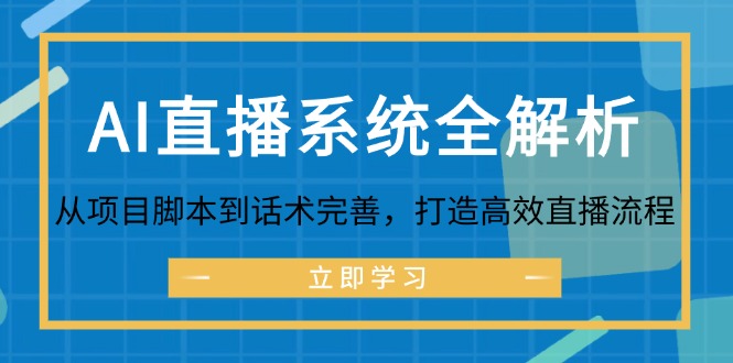 AI直播系统全解析：从项目脚本到话术完善，打造高效直播流程-云创网