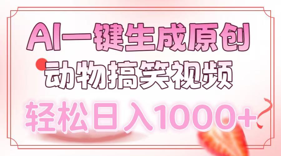 AI一键生成原创动物搞笑视频，轻松日入1000+-云创网