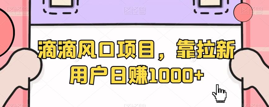滴滴风口项目，靠拉新用户日赚1000+-云创网
