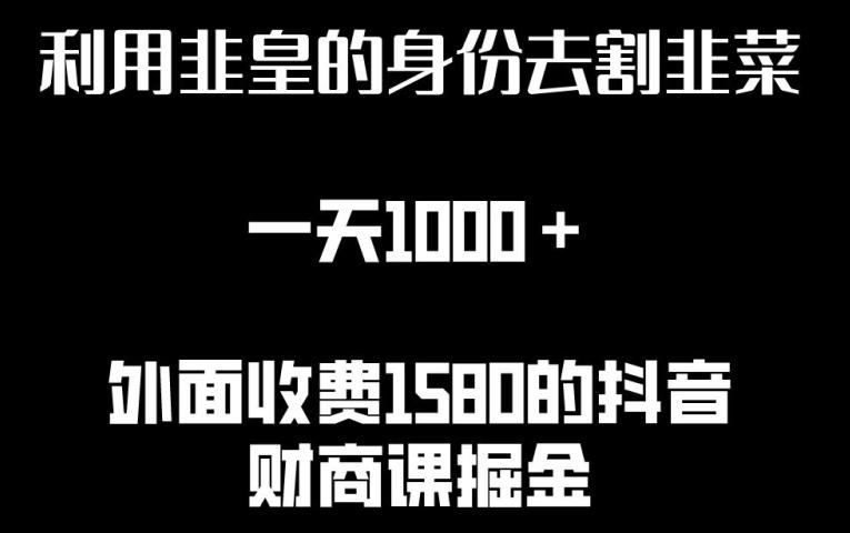 利用非皇的身份去割韭菜，一天1000+(附详细资源)【揭秘】-云创网
