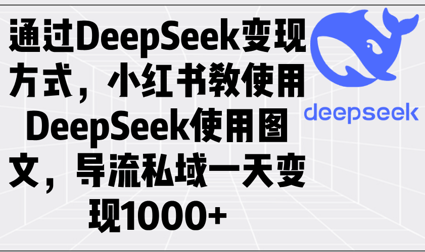 通过DeepSeek变现方式，小红书教使用DeepSeek图文，导流私域一天变现1000+-云创网